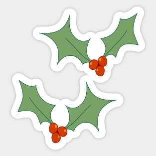 Deck the halls with boughs of holly (green background) Sticker
